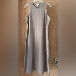 Athleta Essential Midi Scoop Tank Dress Light Brown Supima Stretch Women’s Small